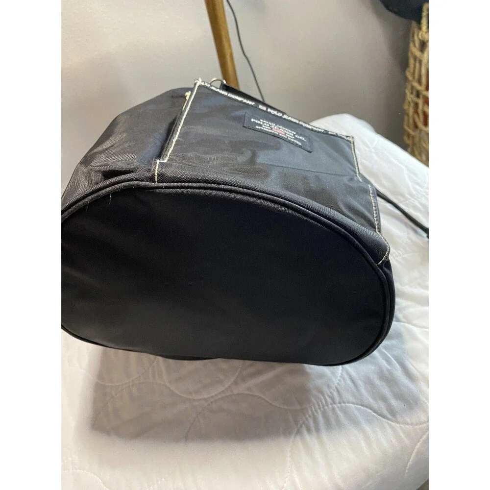 Polo Jeans Ralph Lauren Sport Sling Nylon Bucket Bag Flag Black Vintage 90’s